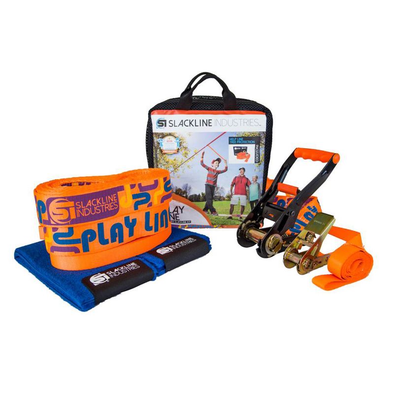 Slackline Industries 50 Foot Introduction Teaching Training Play Line with Help Line for Beginners