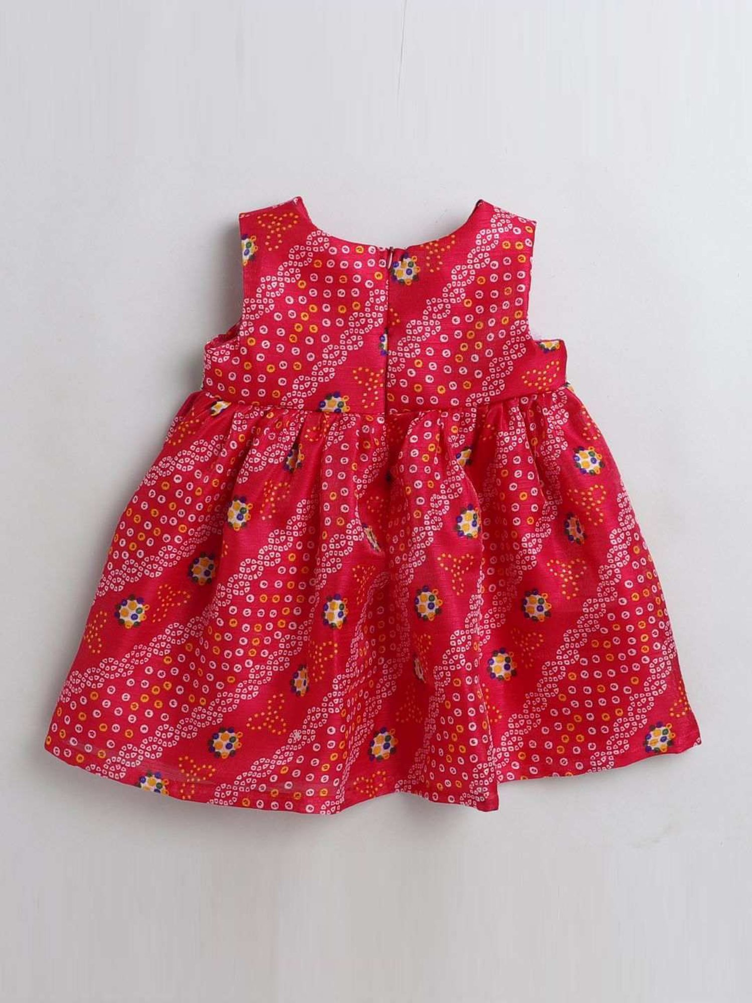 Many Frocks Kids Pink Embroidered Frock