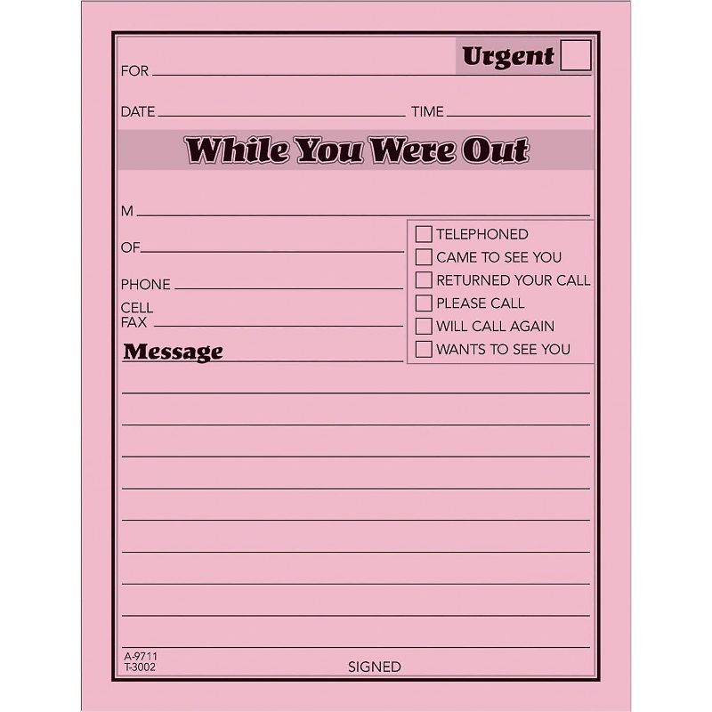 Adams Message Pad "While You Were Out" 4"x5" 50 Shts/PD 12/PK PK 9711D