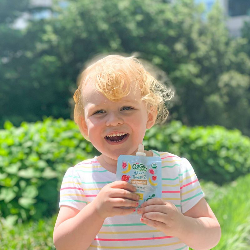 GoGo SqueeZ Happy TummieZ Organic Apple Banana Strawberry - 12.8oz/4ct