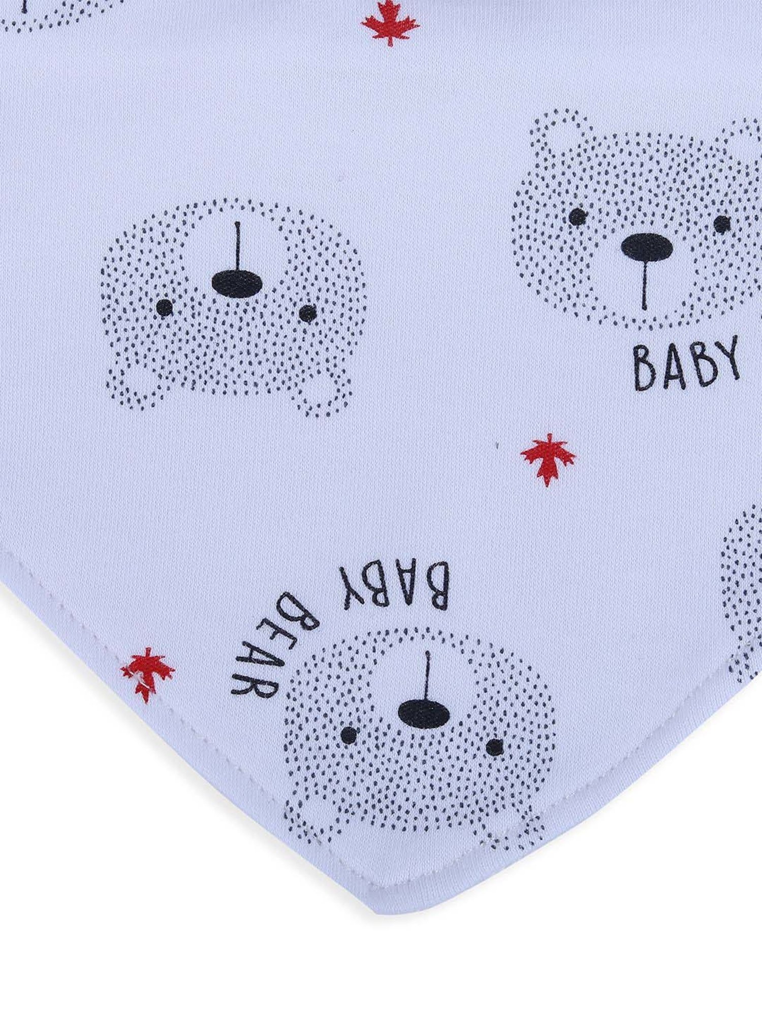 Baby Moo Kids Red & White Cotton Printed Bib (Pack of 3)