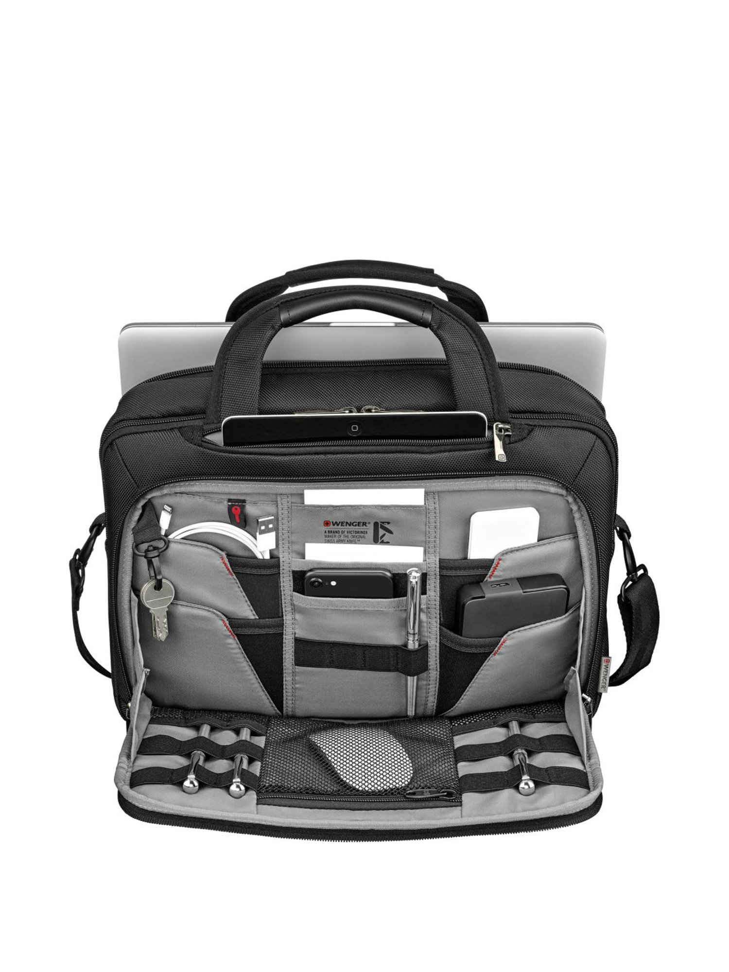 Wenger Black Polyester Small Laptop Messenger Bag