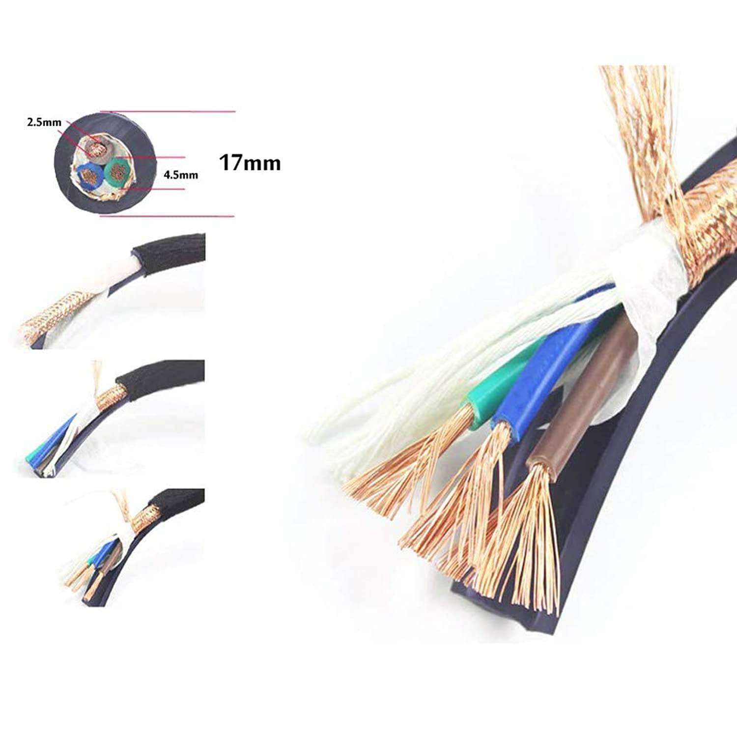 10 x DC Power Right Angle Barrel Male Jack Plug with Wire PC DIY 5.5 x 2.1mm