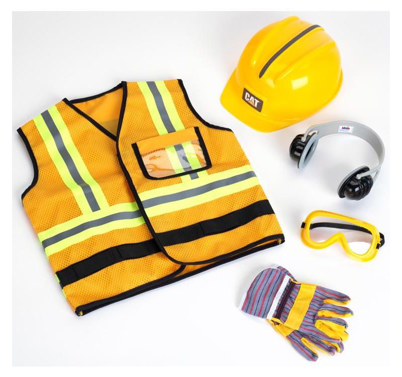 Theo Klein CAT Construction Worker Jacket with Accessories, Yellow