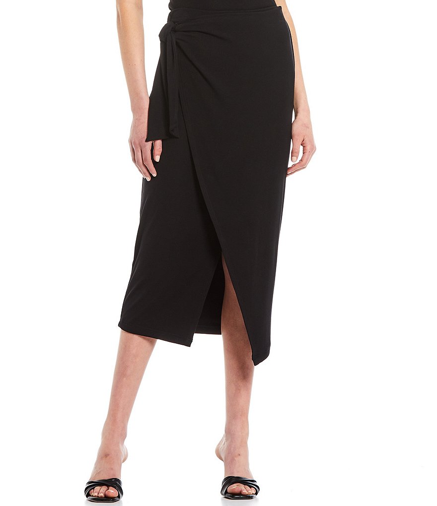 Every Solid Wrap High Rise Midi Skirt