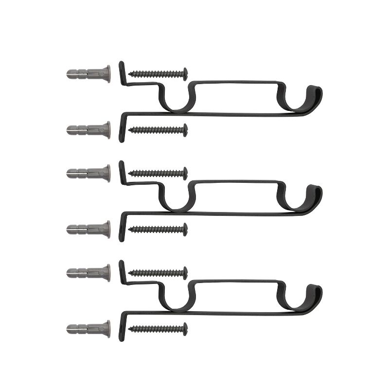 28"-48" Chelsea Standard Decorative Window Double Curtain Rod Black - Kenney