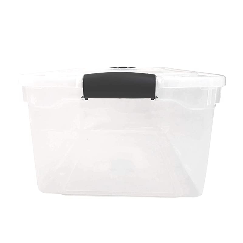 3441CLGRDC02 Clear Storage Container with lid 64 Quart 2 Pack Grey 2 Sets