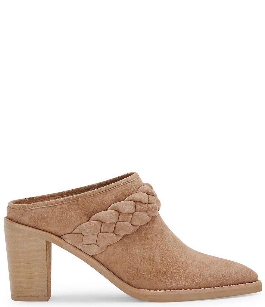 Dolce Vita Serla Braided Strap Suede Shootie Mules
