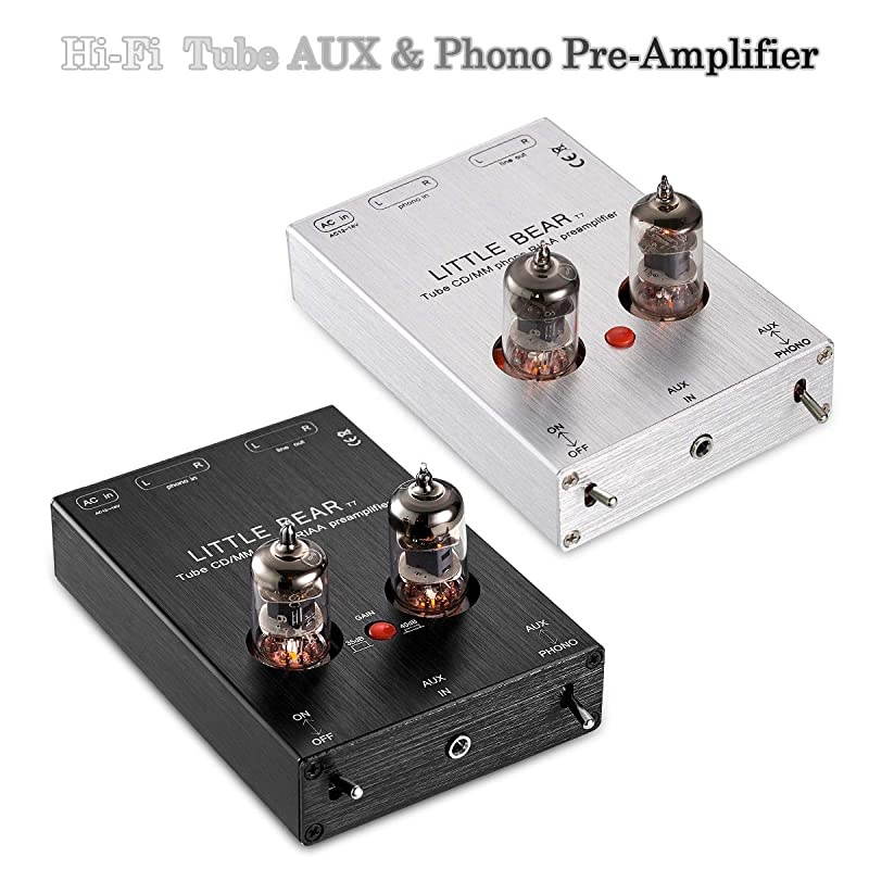 T7 Vacumn Tube Mini Phono Stage RIAA MM Turntable Preamp amp HiFi Tube PreAmplifier Black