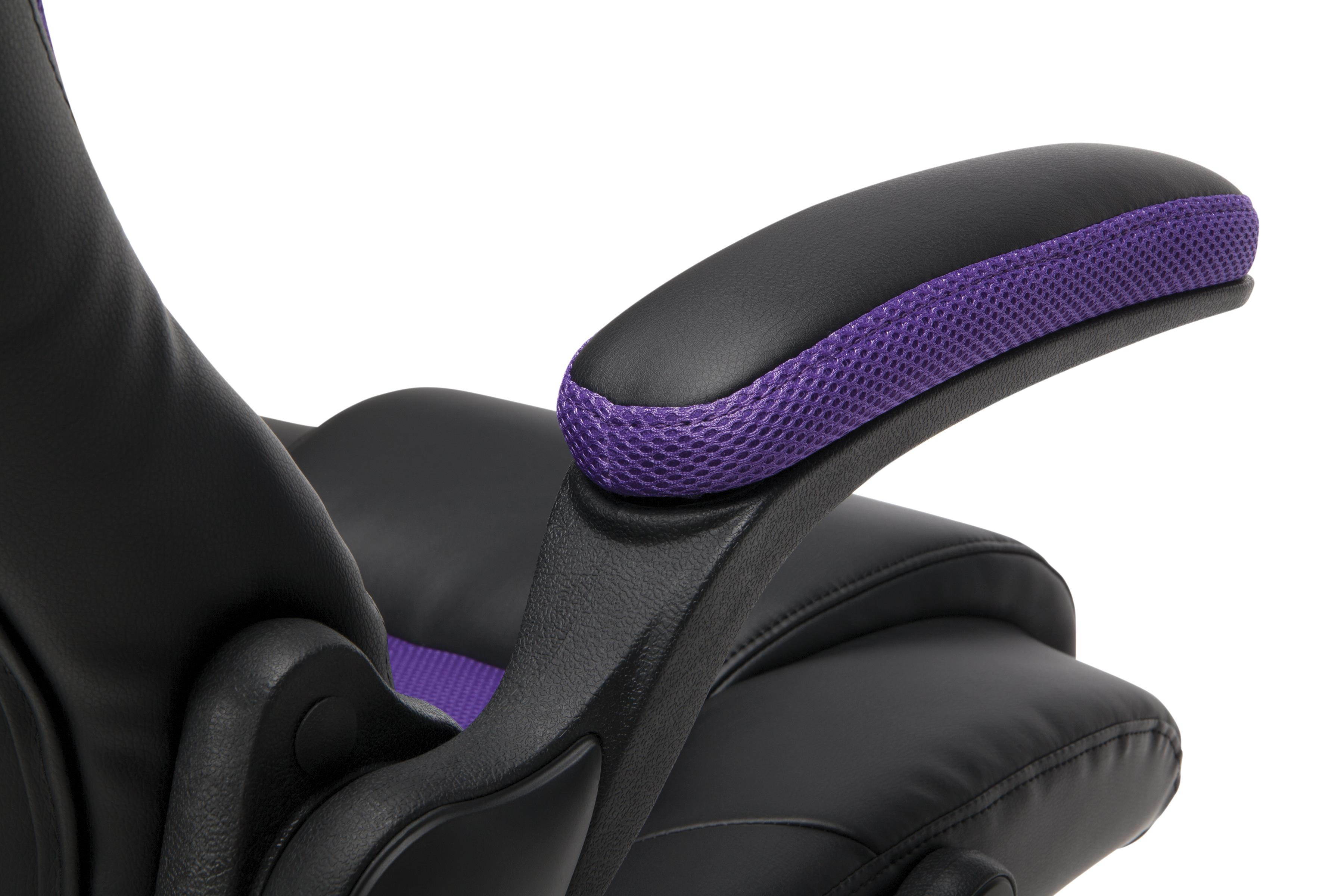 OFM Essentials Collection High-Back Racing Style Bonded Leather Gaming Chair, in Purple (ESS-3086-PUR)