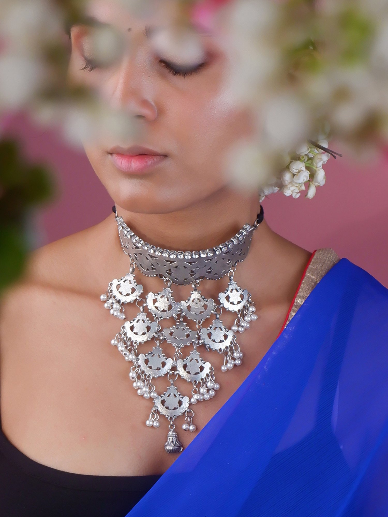 Fida Waterfall Silver Necklace