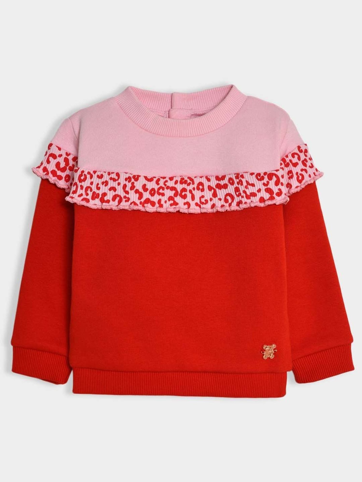 MiArcus Girls Red & Pink Printed Full Sleeves Clothing Sets