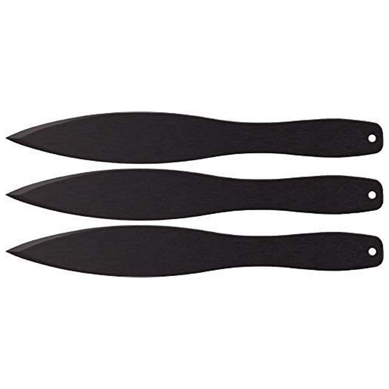 Cold Steel 12 Inch Long Black Carbon Steel Professional Throwing Knives (3 Pack)
