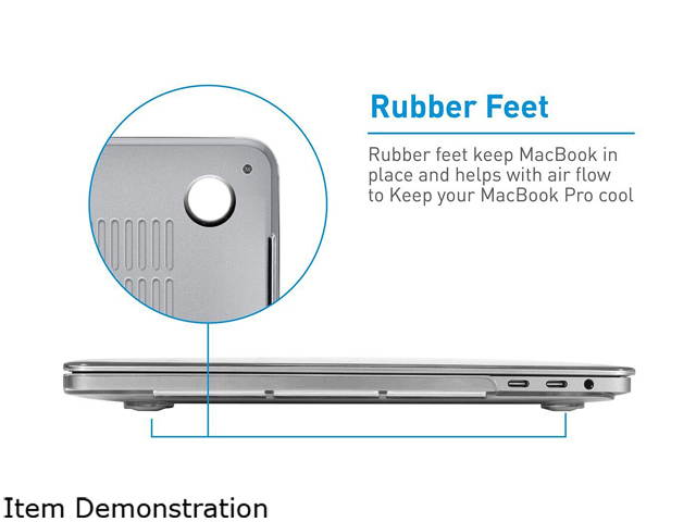 Macally PROSHELLTB13 MacBook Pro Case Cover 13" with/Without Touch Bar A1706/ A1708 Late 2016 Crystal Clear Protective Hard Shell