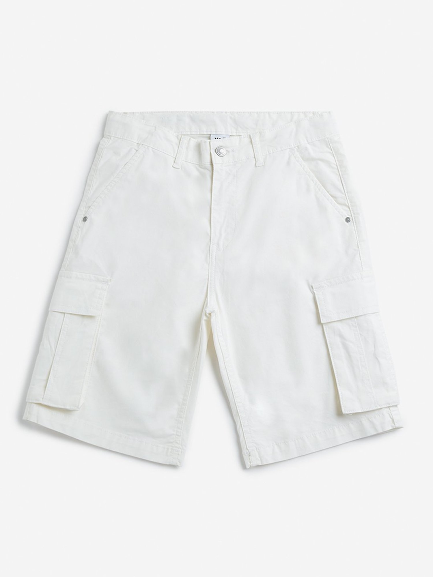 Y&F Kids by Westside Off-White Mid Rise Relaxed Fit Shorts