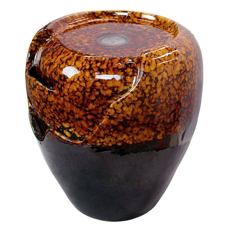 Burnt Umbra Ceramic Jar Garden Fountain - Acorn Hollow
