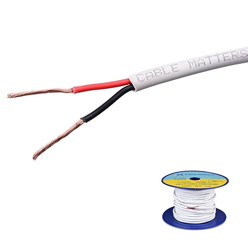 16 AWG CL2 in Wall Rated OxygenFree Bare Copper 2 Conductor Speaker Wire Speaker 100 Feet
