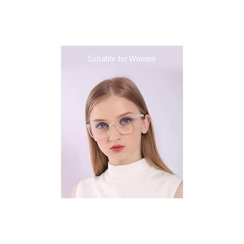 Computer Glasses for Blue Light Blocking Anti Eyestrain Anti Glare Lightweight Frame for Screen Eyeglasses Transparent MenWomen