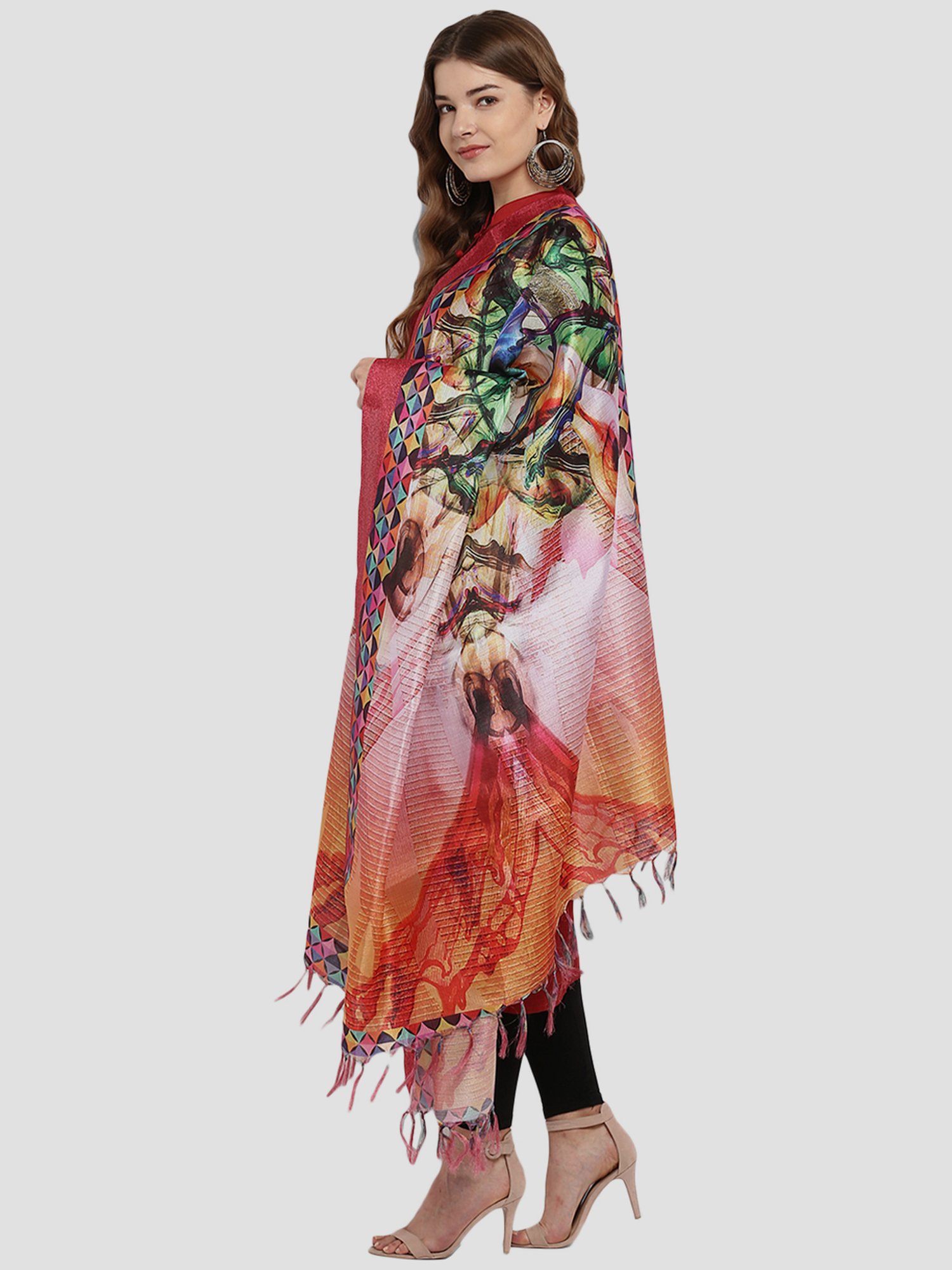 Saree Mall Multicolored Printed Dupatta