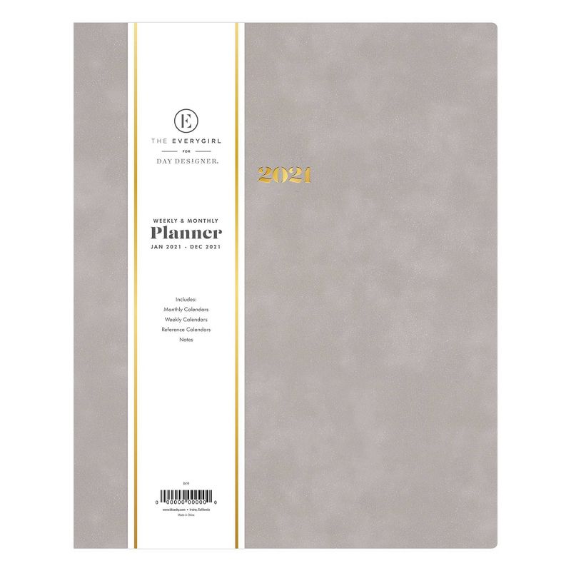 2021 The Everygirl Planner 8" x 10" Faux Leather Weekly/Monthly Bookbound Mist - Blue Sky