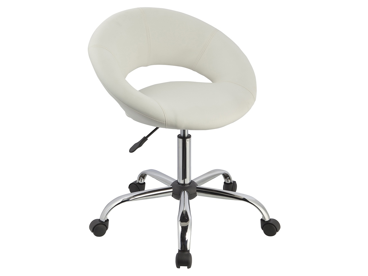 Swivel Height Adjustable Office Chair PU Leather Task Chairs Stool with Wheels