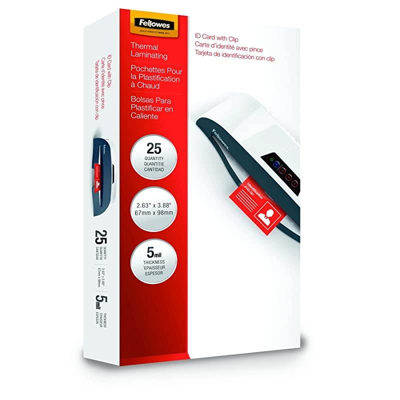 52033 Laminating Pouches 5mil 3 78 x 2 58 ID Size Pack of 25