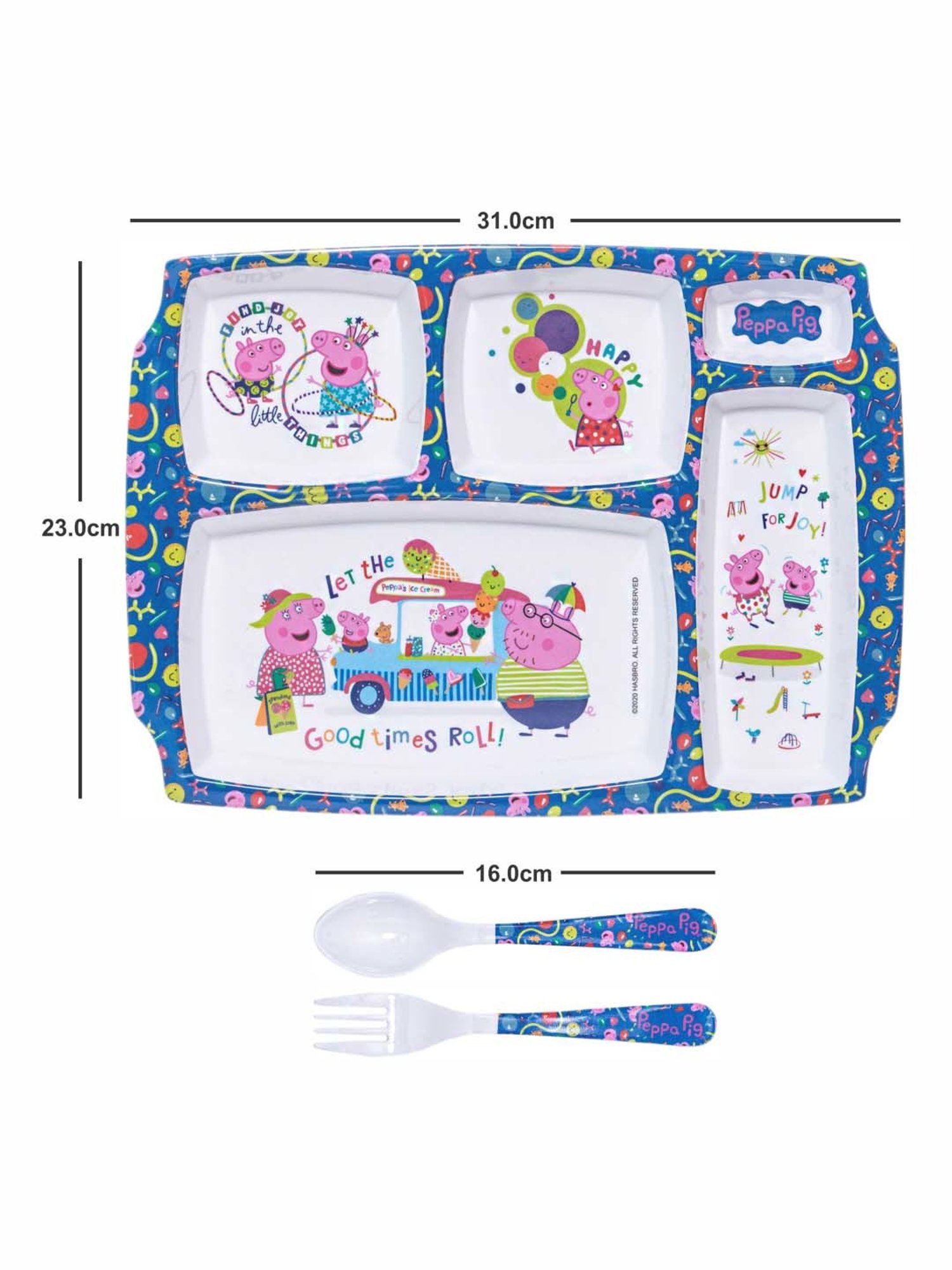 Servewell Multicolor Melamine Part Plate - Set of 3