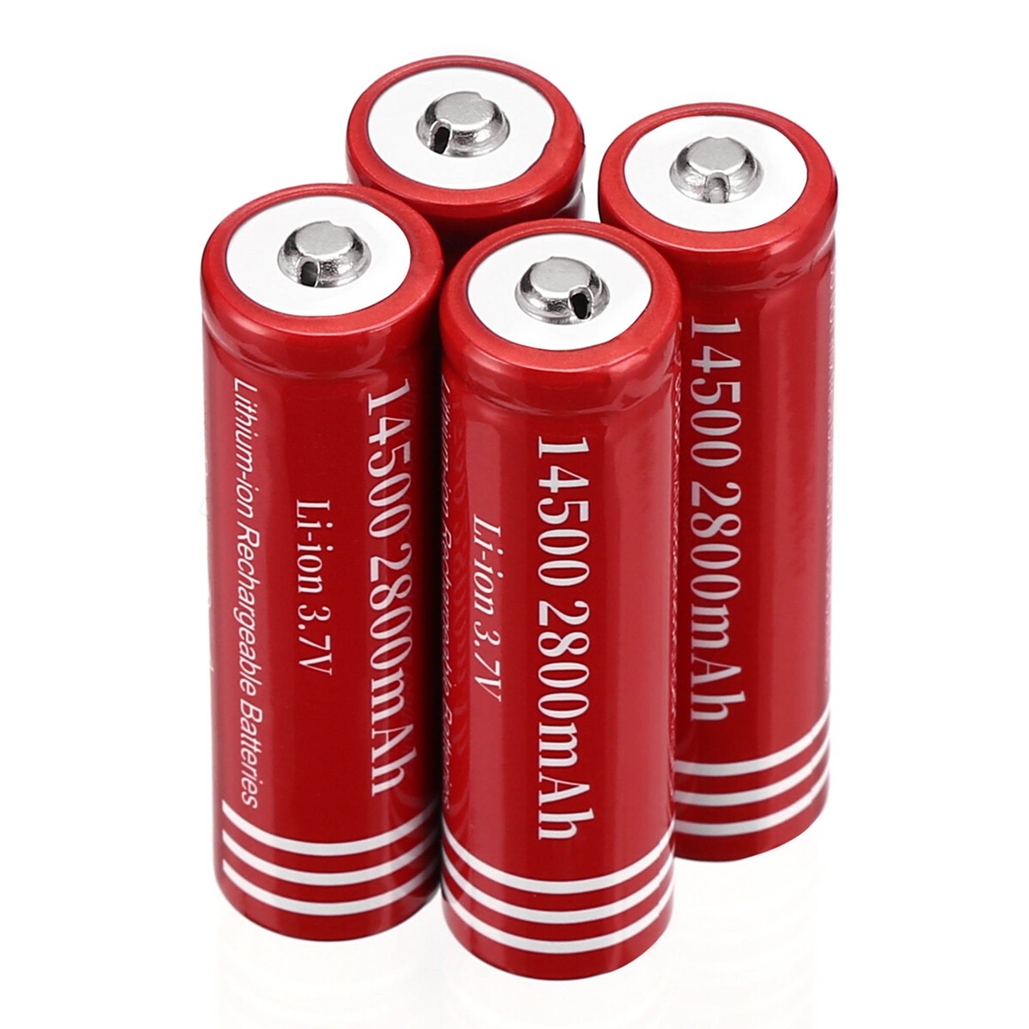 4 piece 2800mAh 14500 3.7V Li-ion Rechargeable Batteries for Torch Camera Flashlight