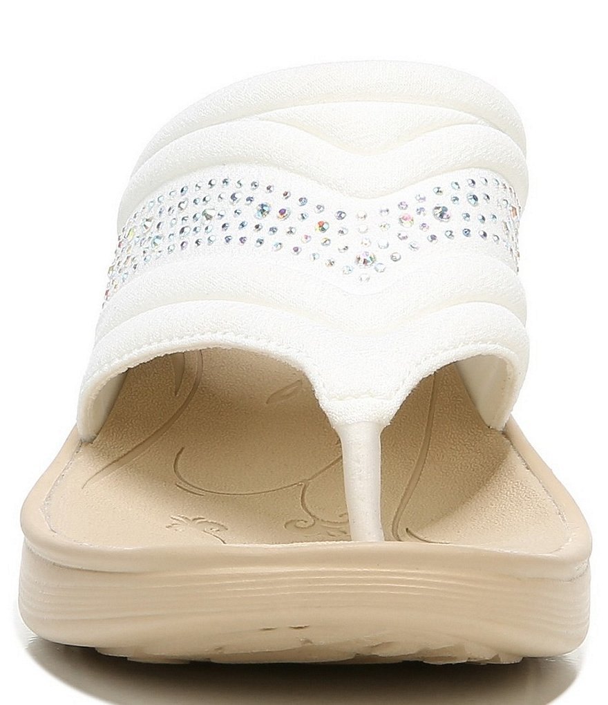 Bzees Dazzle Me Rhinestone Embellished Washable Slip-On Thong Sandals