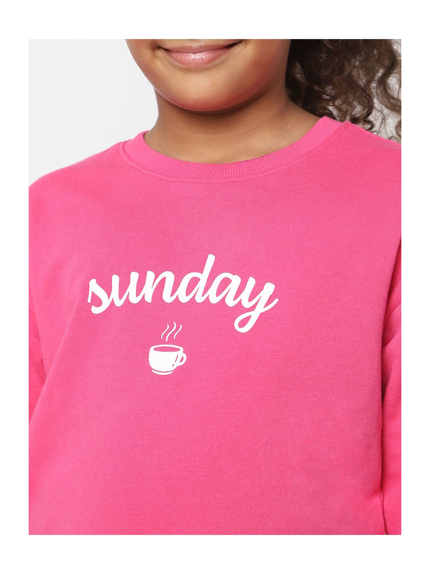 KIDS ONLY Pink Graphic Print Full Sleeves Sweatshirt