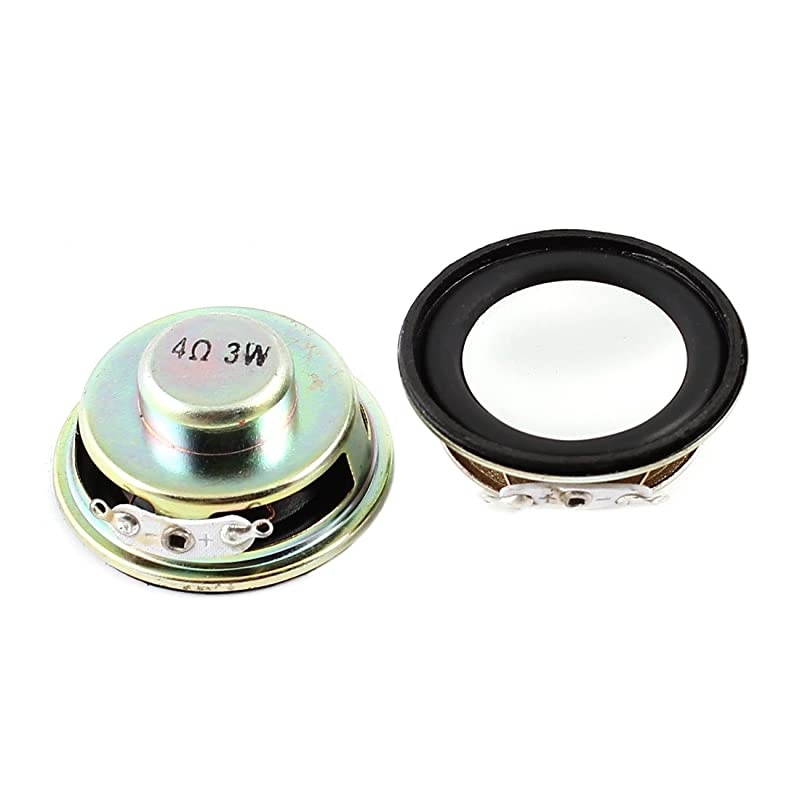 3W 4 Ohm Metal Housing Round Magnet Speaker Loudspeaker 2Pcs
