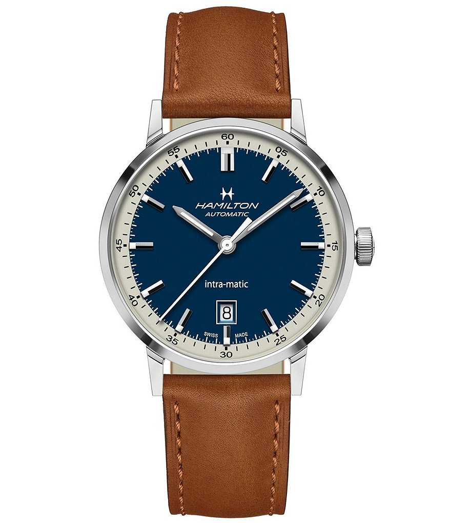 Hamilton American Classic Intra-Matic Brown Leather Automatic Watch