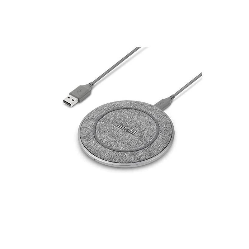 Otto Q Wireless Charger, Qi-Certified, Soft Textured Fabric, Fast Wireless Charging 15W Max Compatible with Galaxy 21, iPhone 12, iPhone 11, AirPods Pro, Note, Pixel (No AC Adapter)