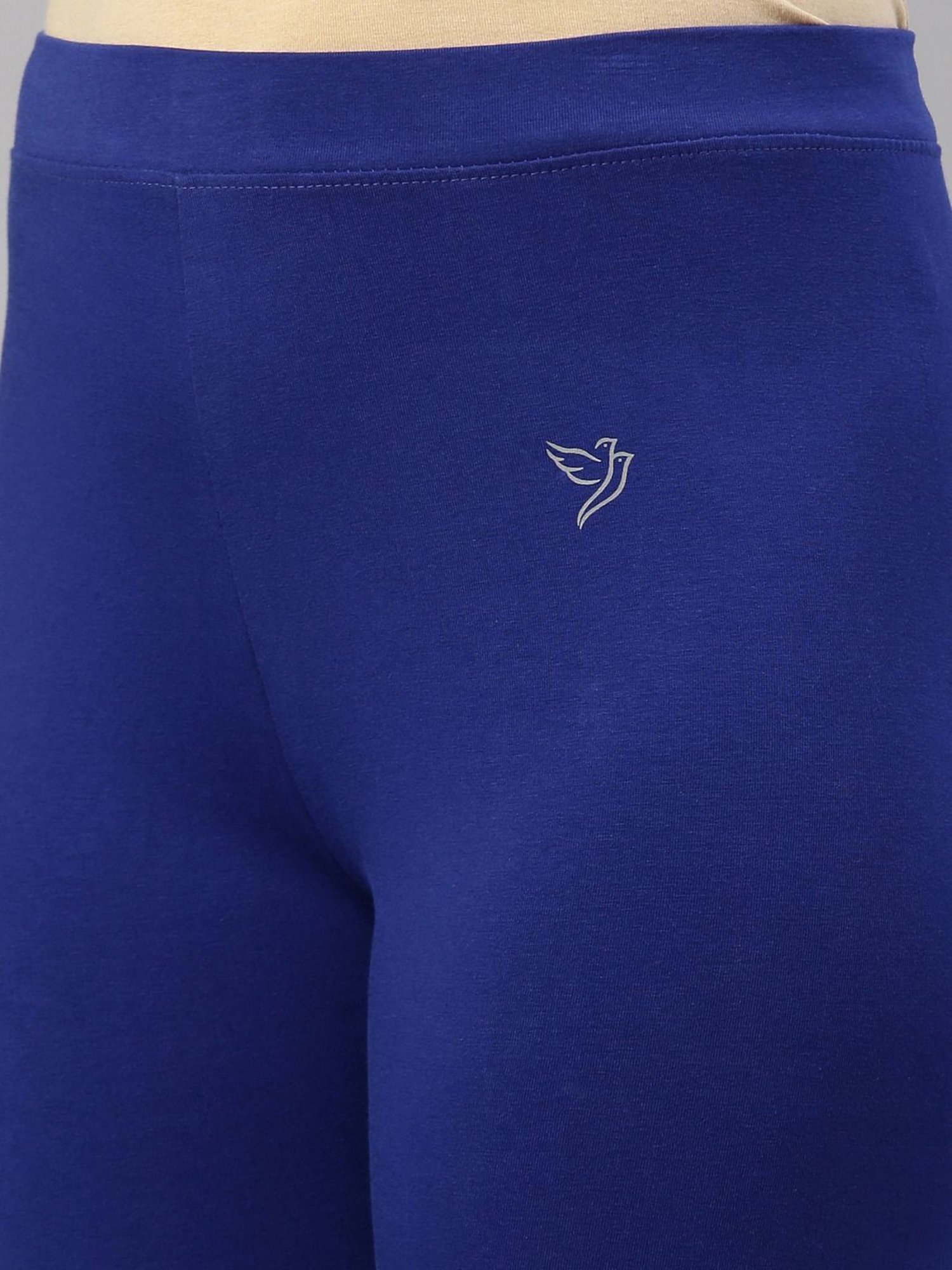 TWIN BIRDS Blue Cotton Capris