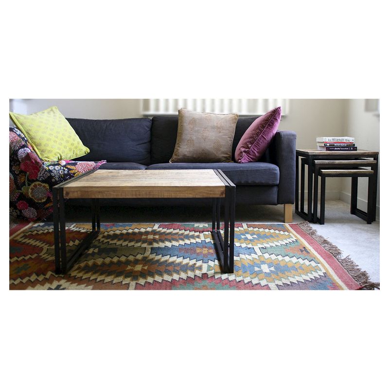 Handcrafted Reclaimed Wood Coffee Table Natural - Timbergirl