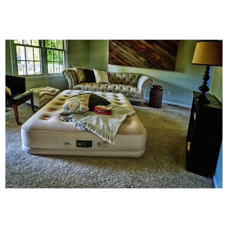 Serta 16" Raised Queen Size Air Mattress with Internal AC Pump