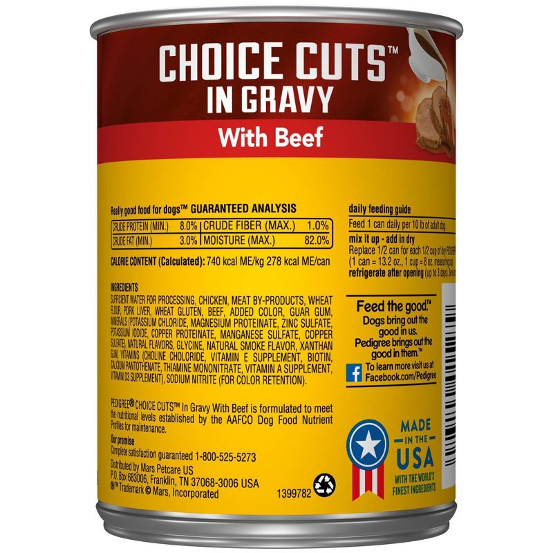 Pedigree Choice Cuts In Gravy with Beef Wet Dog Food - 13.2oz