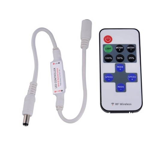Mini LED Controller Dimmer With RF Wireless Remote Control DC 5~24V 12A R107 With HIMART Ribbon