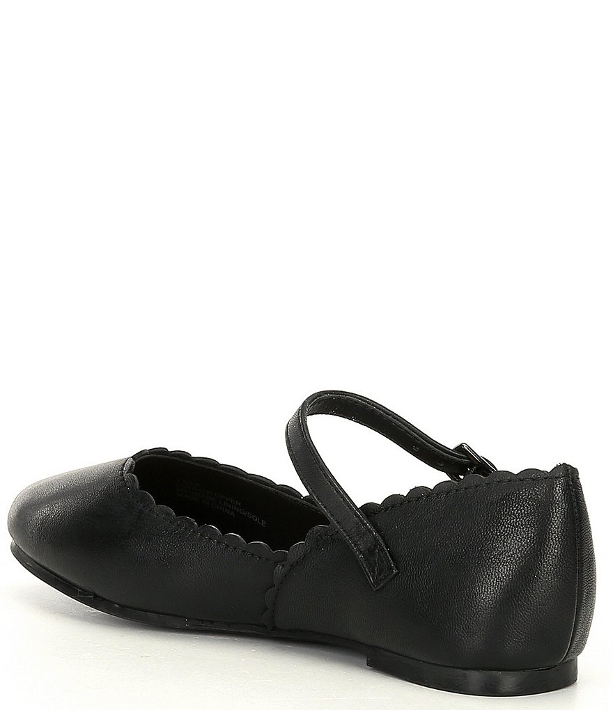 Copper Key Girls' Quetee Scalloped Leather Mary Jane Flats (Infant)