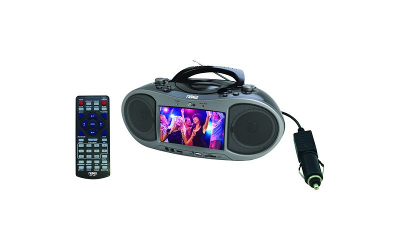 Naxa 7" LCD Bluetooth DVD Boombox - 800 x 400 TFT/LCD Display - Bluetooth 2.1+EDR - 32GB Removable Max memory - Twin Speakers w/ Full-range Drivers