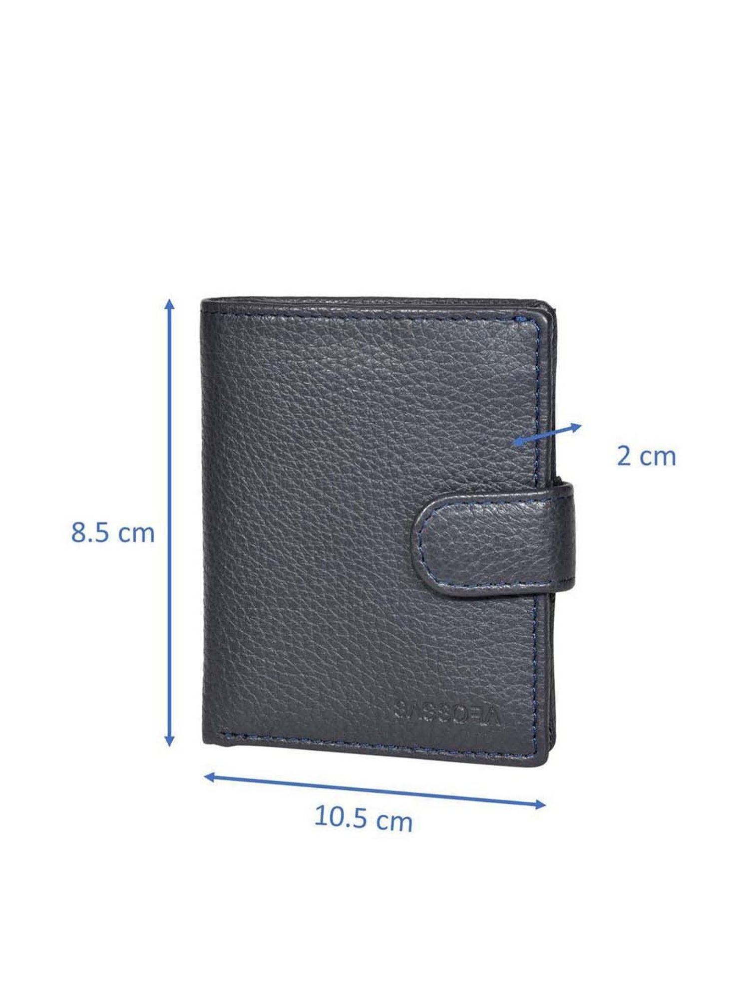 SASSORA Navy Casual Leather Bi-Fold Wallet for Men