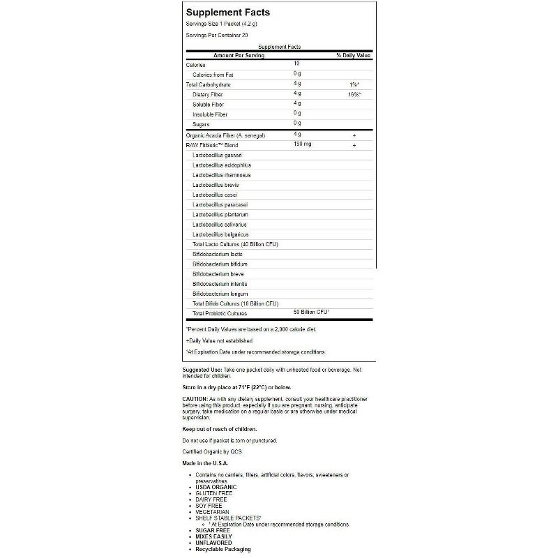 Garden of Life Probiotics Dr. Formulated Probiotics Fitbiotic 50 Billion Cfu Packet - Unflavored 20ct.