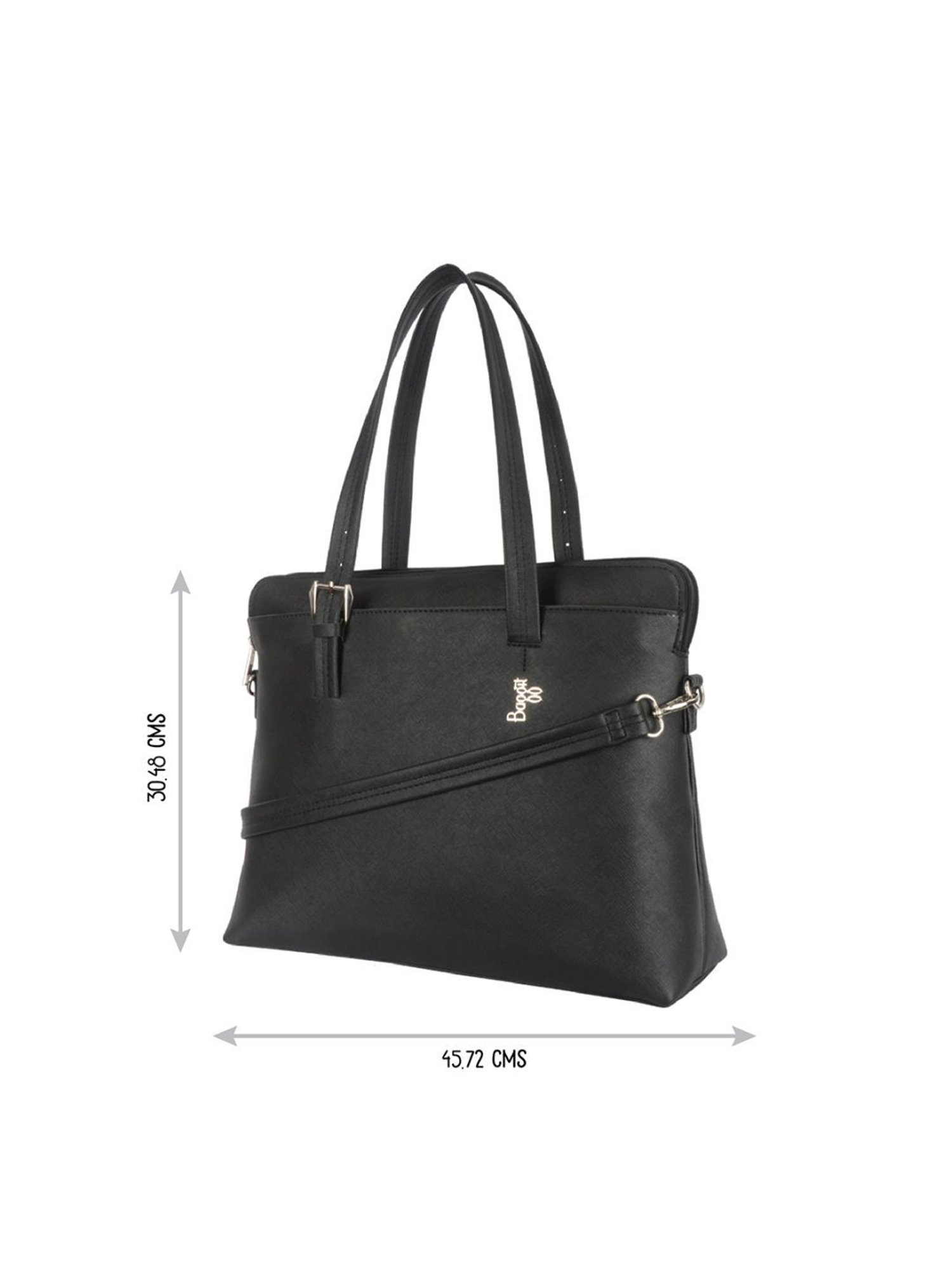 Baggit Bold Valori Black PU Solid Laptop Messenger Bag