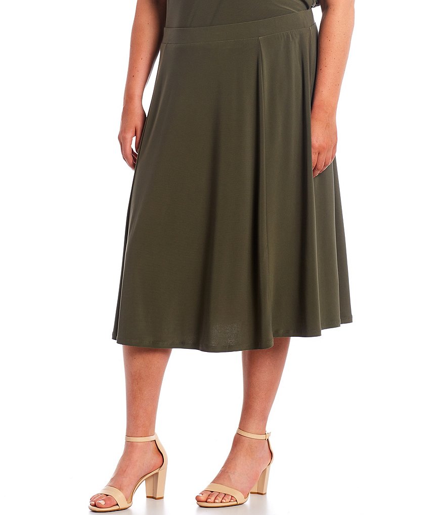 Lauren Ralph Lauren Plus Size Southwestern Print Cotton Blend Midi Skirt