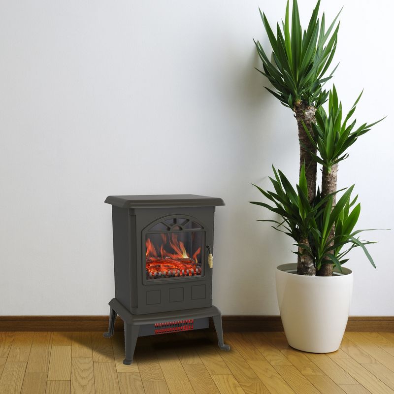 LifeSmart YH-20-2 1100 Watt Traditional Electric Infrared Heater Stove, Black