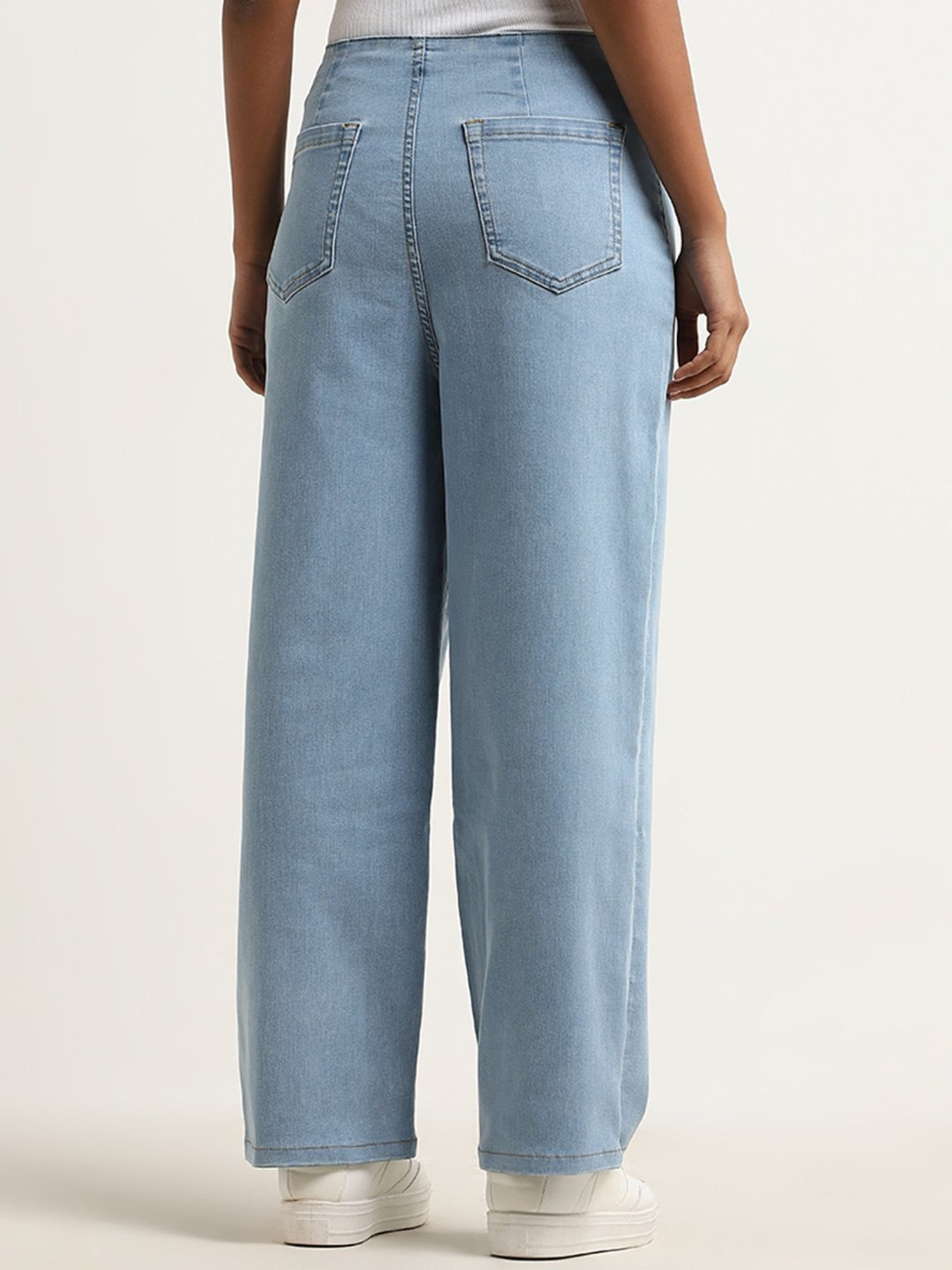 LOV by Westside Light Blue High-Rise Relaxed Fit Jeans