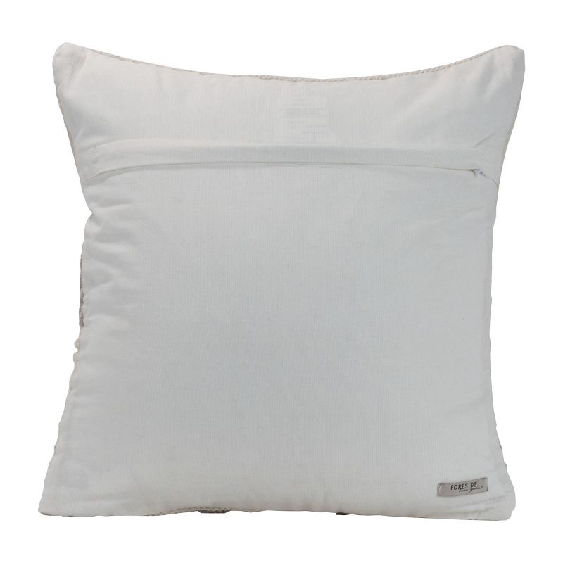 Striped Hand Woven 18x18" Decorative Cotton Throw Pillow with Hand Braided Accents and Pom Poms - Foreside Home & Garden