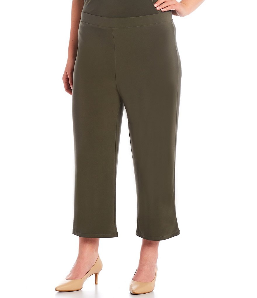 Investments Plus Size Soft Separates Pull-On Crop Pants
