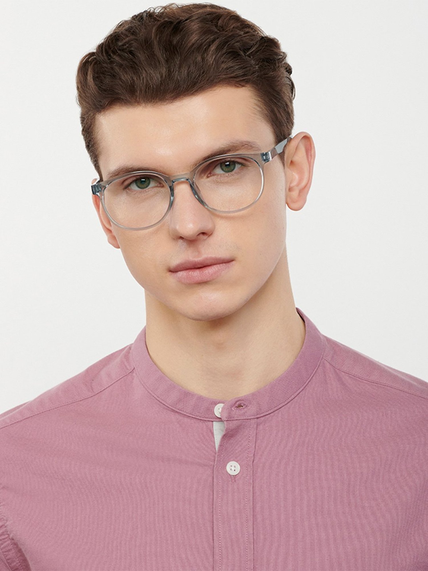 Lenskart Blu LB E14061 Light Grey Full Rim Round Computer Glasses