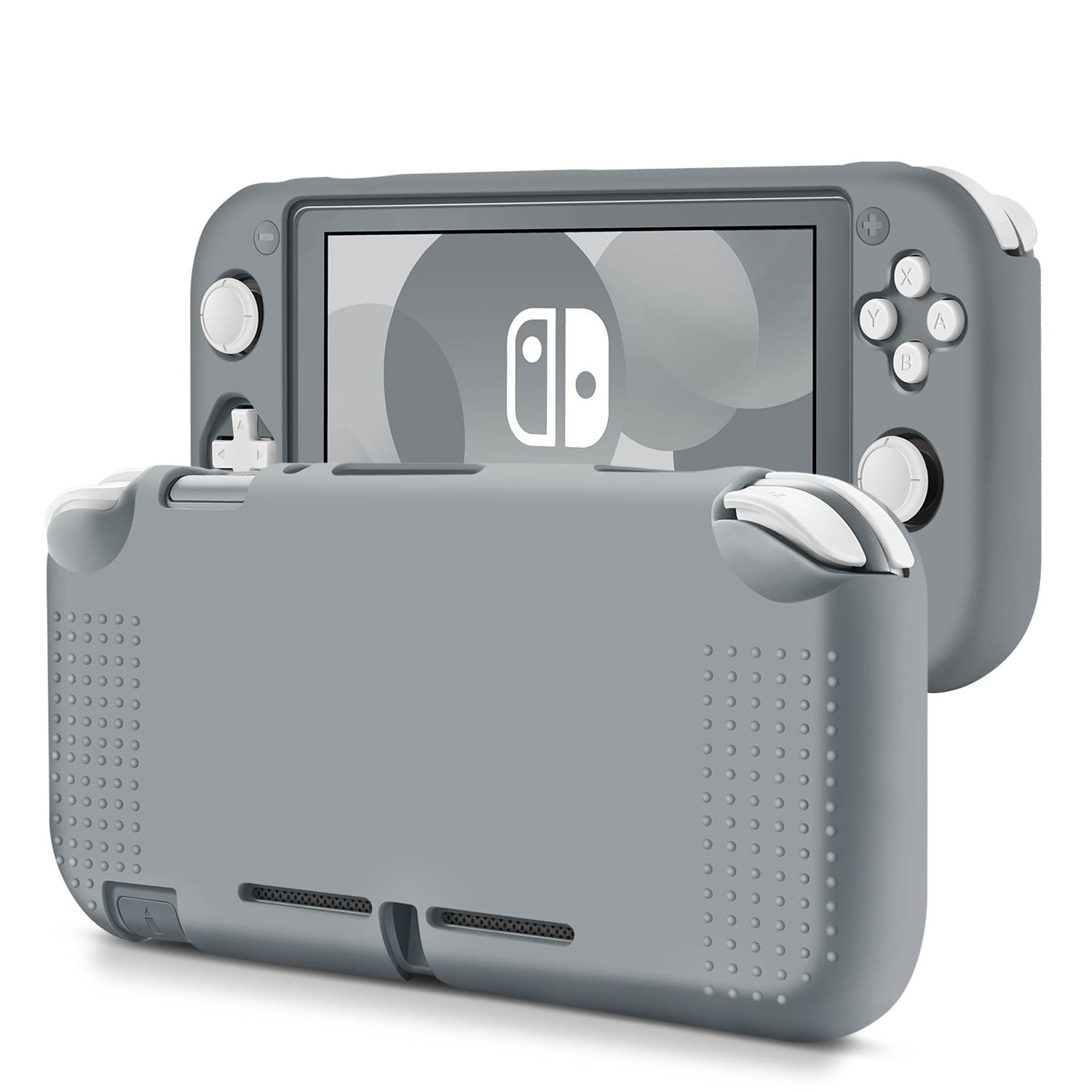 Silicone Case for Nintendo Switch Lite Full Console Skin Suit Cover Protection (Gray) Soft Comfort Grip Enhance, Lightweight, Slim, Scratch & Shock Protector Protective Shell